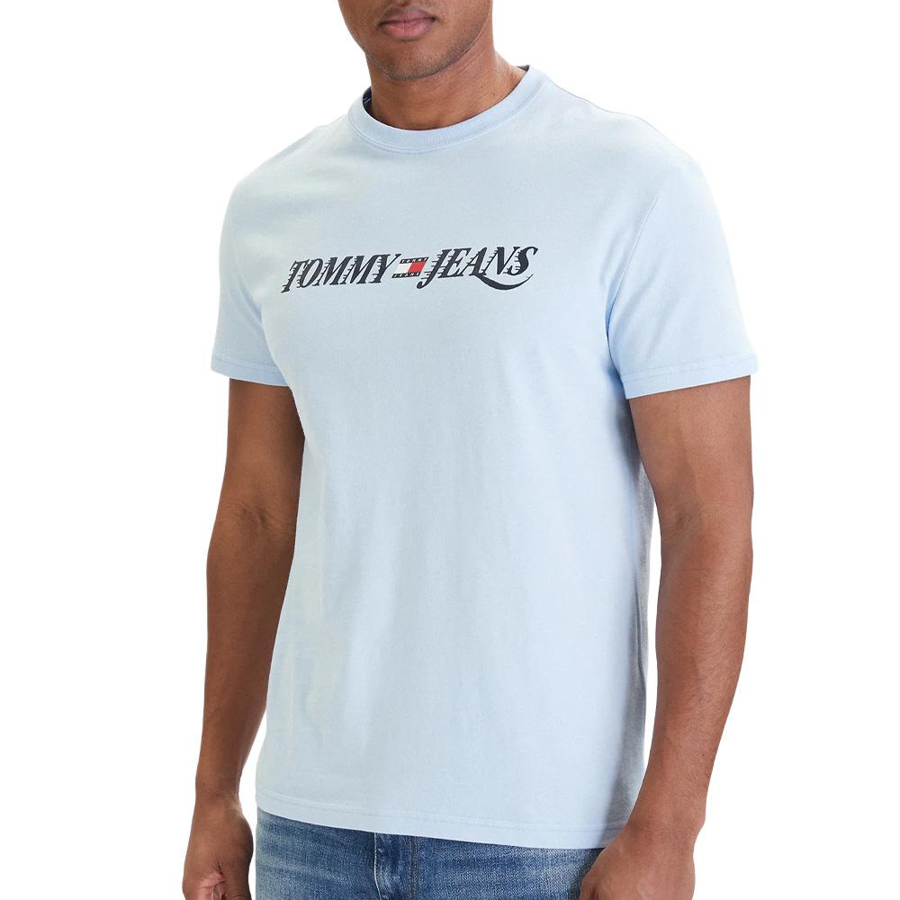 T-Shirt Bleu Clair/Marine Homme Tommy Hilfiger Vintage pas cher