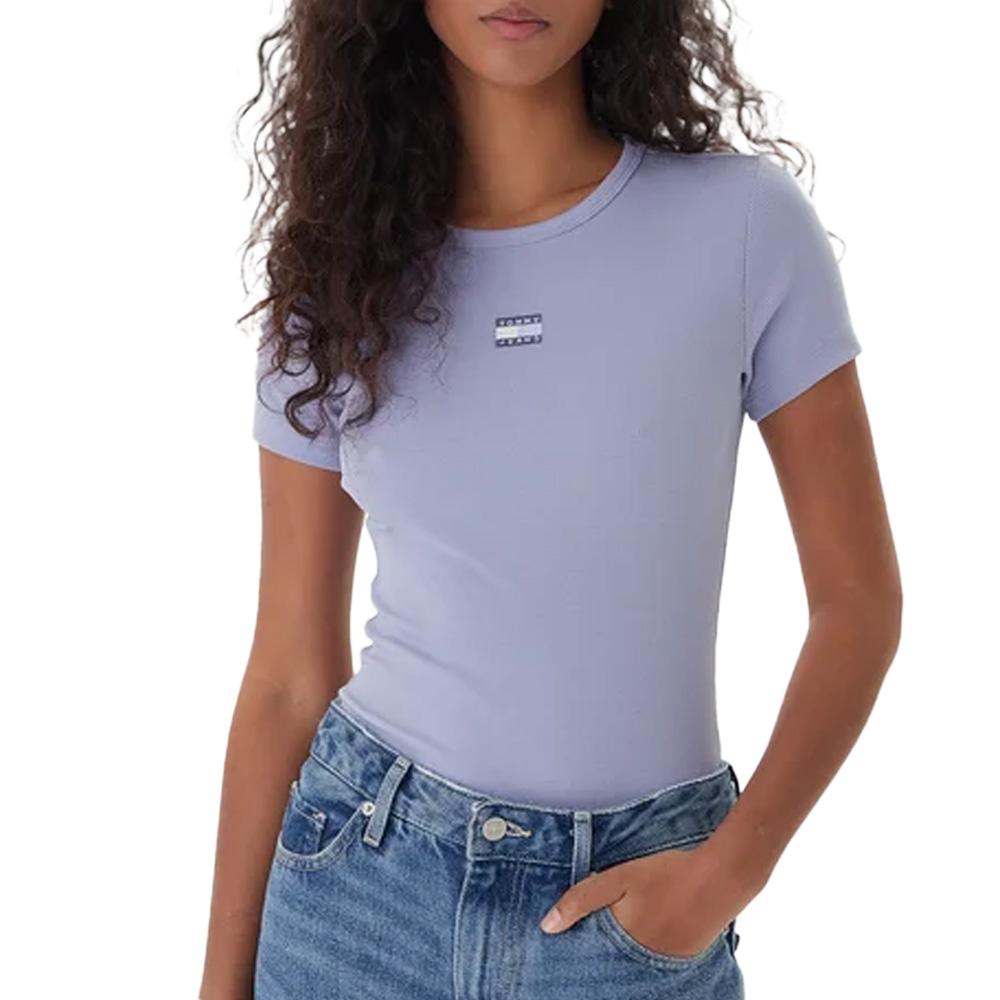 T-Shirt Violet Femme Tommy Hilfiger Badge DW0DW17881 pas cher