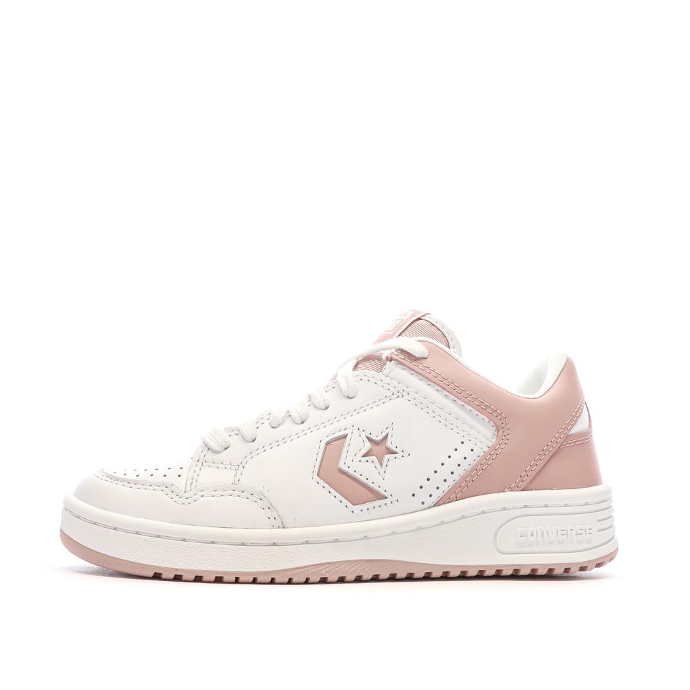 Baskets Blanches/Roses Mixte Converse Weapon pas cher