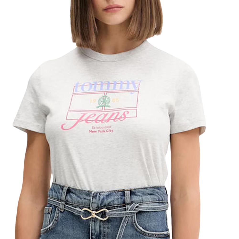 T-Shirt Gris Femme Tommy Hilfiger DW0DW21533 pas cher