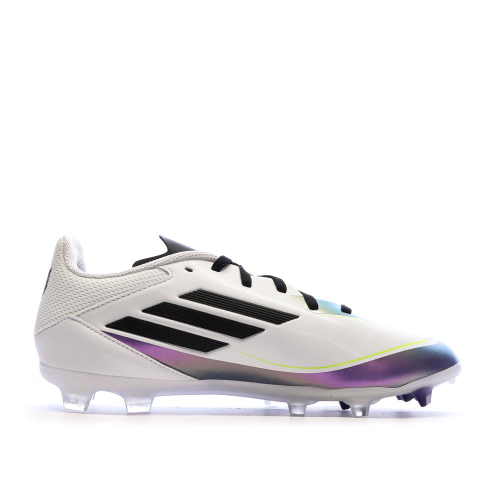 Chaussures de football Blanc/Noir/Violet Garçon Adidas F50 League Messi vue 2