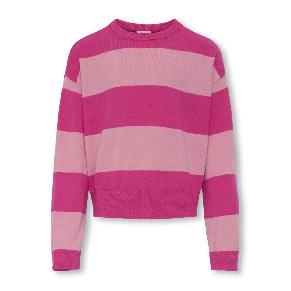 Pull Rose Fille Kids ONLY Kogtala Stripe Oneck pas cher