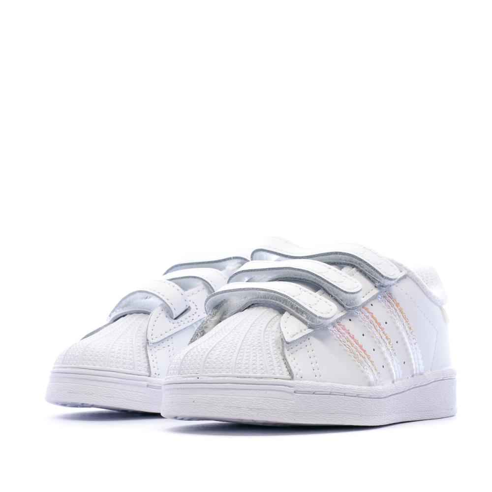 Basket Blanches Bébé Adidas SUPERSTAR CF I vue 6