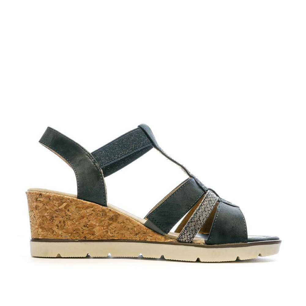 Sandales compensées Bleu Femme Relife Jinkat vue 2