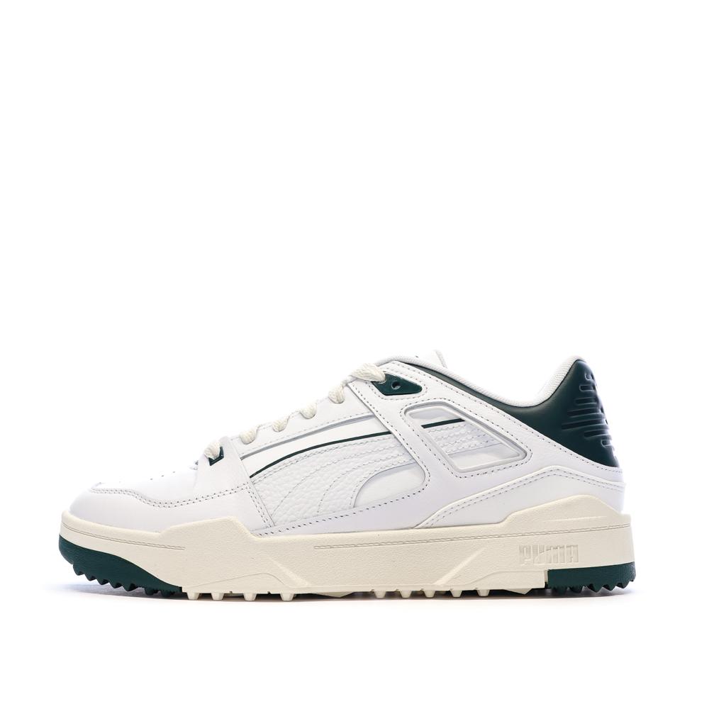 Puma Slipstream White/Dark Green Trainers affordable