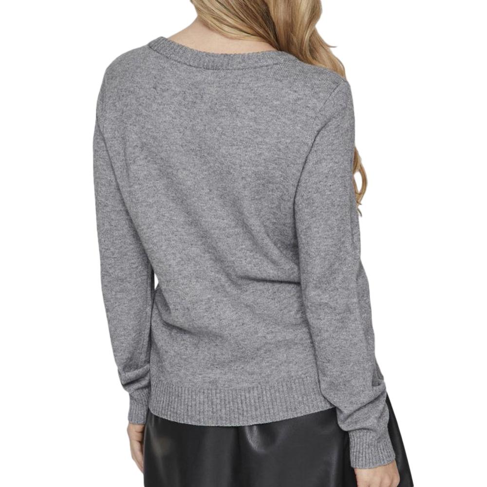 Pull Gris Femme Vila Viril vue 2