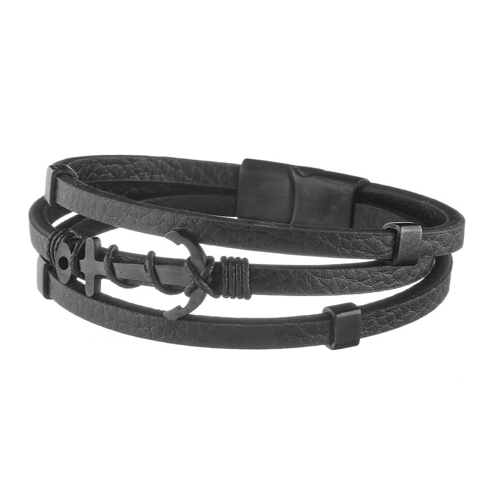 Bracelet Noir Geographical Norway 315001 pas cher