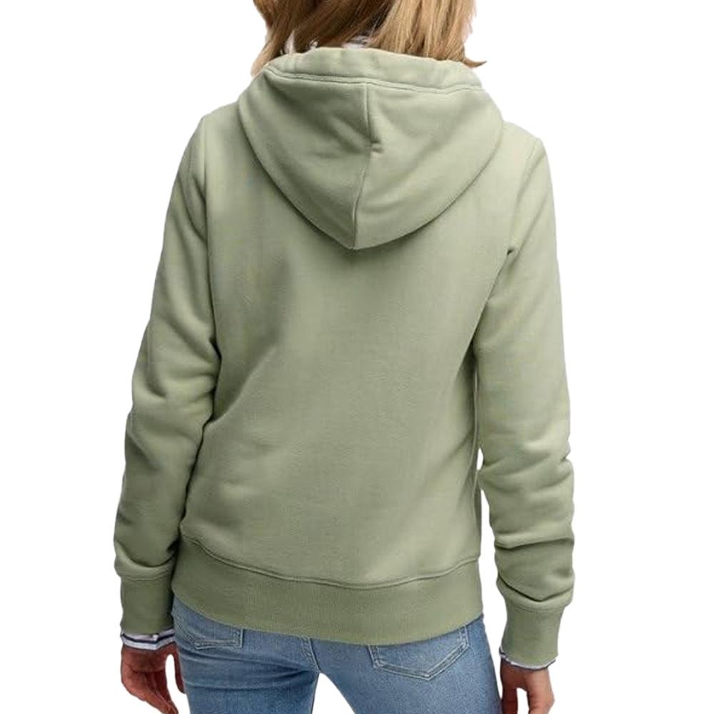 Sweat Vert Femme Superdry Essential Logo Ziphood Hb vue 2