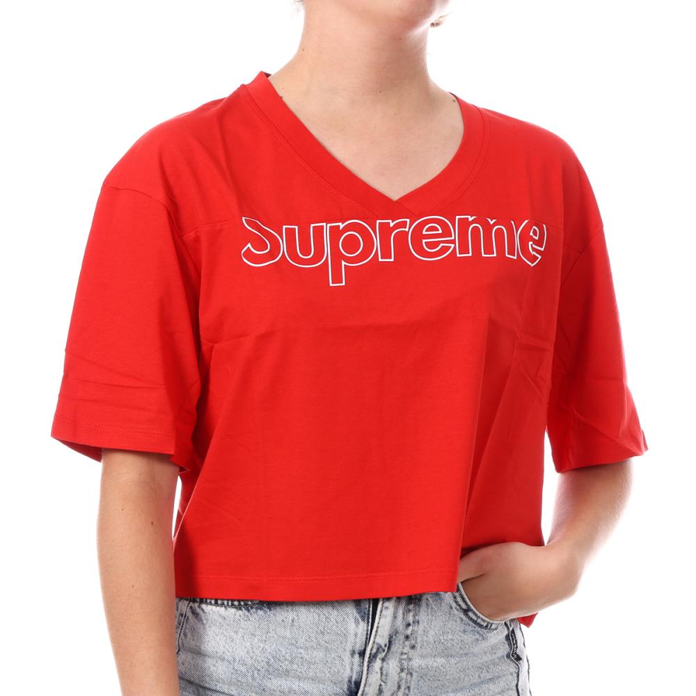 T-shirt Rouge Crop Femme Supreme Grip Ranaka pas cher