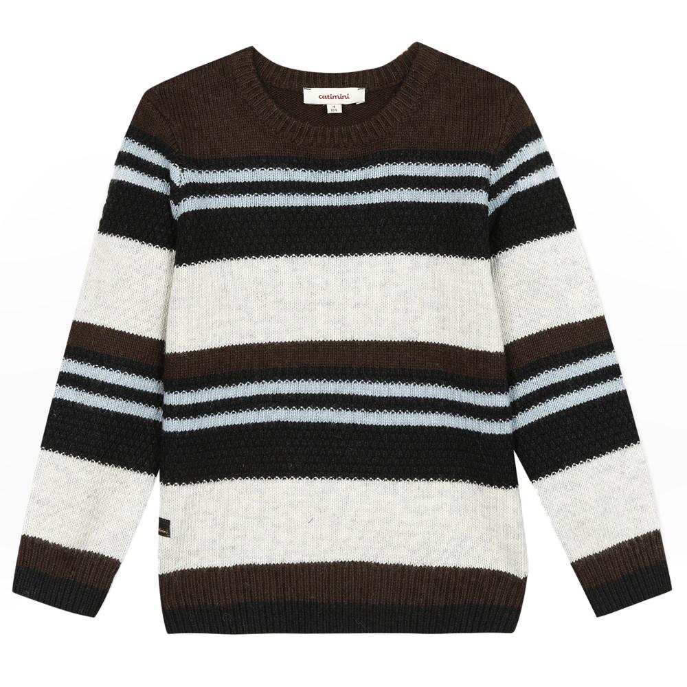 Pull Enfant Marron Blanc Catimini 18084 pas cher