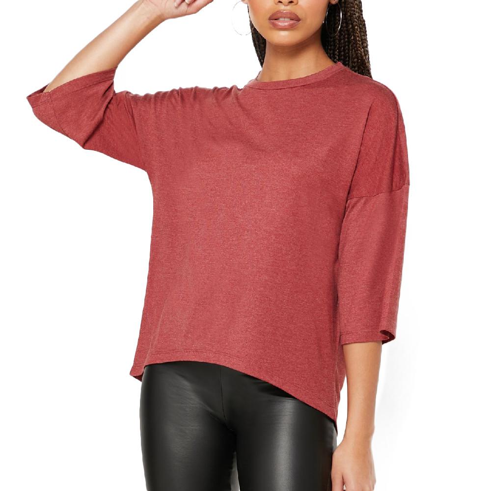 T-Shirt rouge femme Jacqueline de Yong Gabriella 3/4 Top pas cher