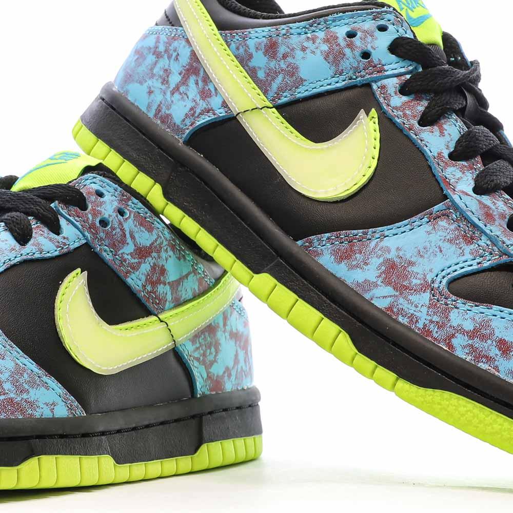 Baskets Noire/Verte Garçon Nike Dunk Low vue 7