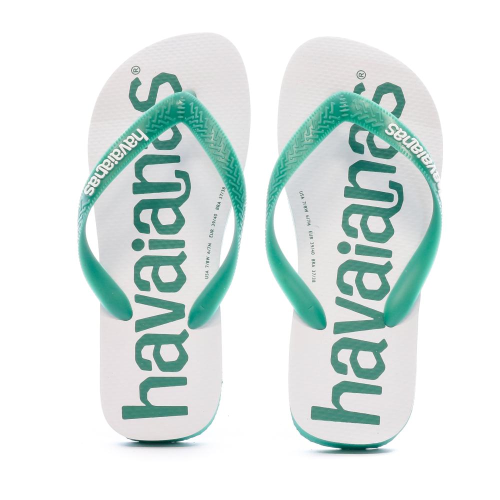 Tongs Blanc/Vert Mixte Havaianas Logomania 2 vue 3