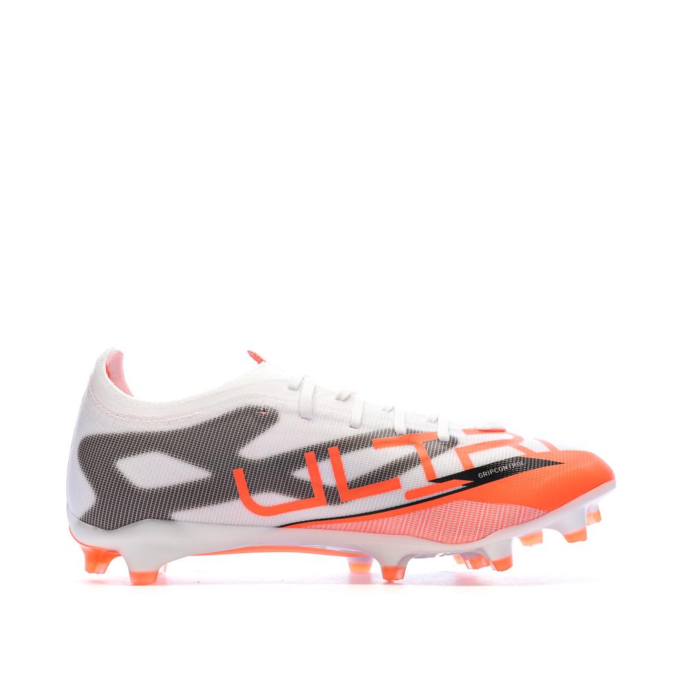 Chaussures de football Blanches/Oranges Homme Puma Ultra 5 Match vue 2