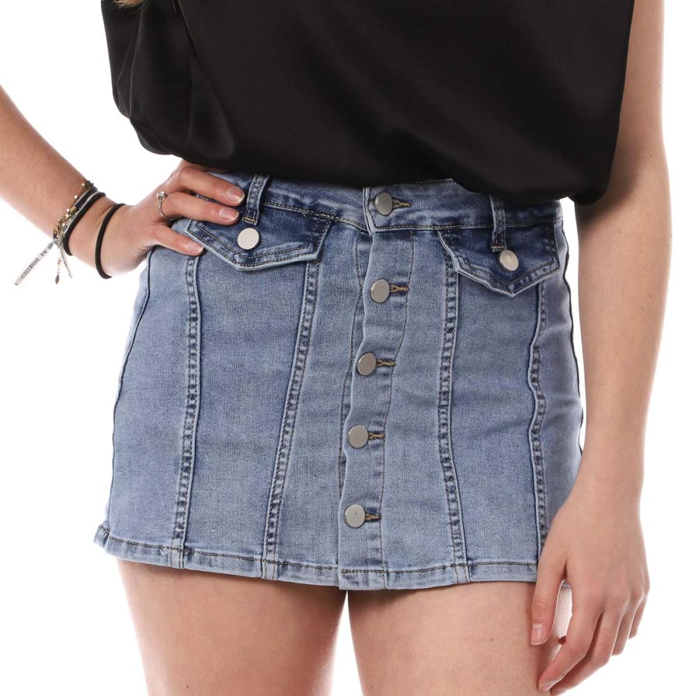 Jupe Short en Jean Bleu Femme Monday Premium 383 pas cher