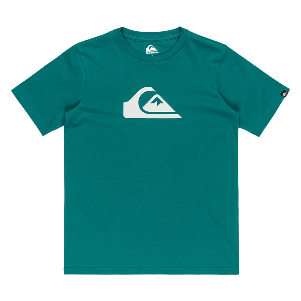 T-Shirt Bleu Canard Garçon Quiksilver Comp Logo pas cher