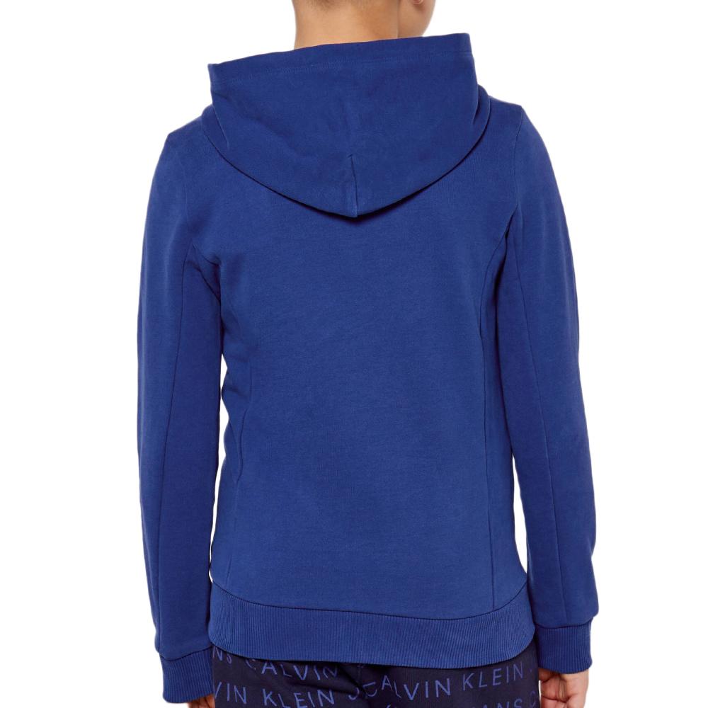 Sweat Zippé Bleu Garçon Calvin Klein Jeans Badge vue 2