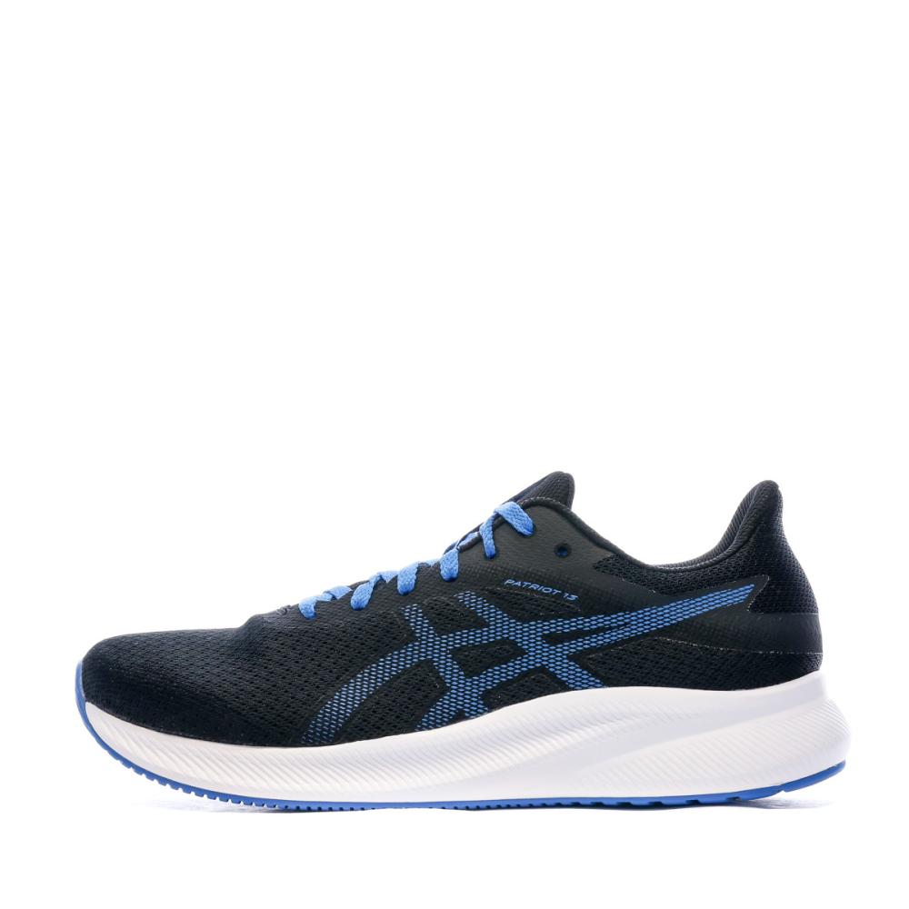 Chaussures de Running Noir/Bleu Homme Asics Patriot 13 pas cher