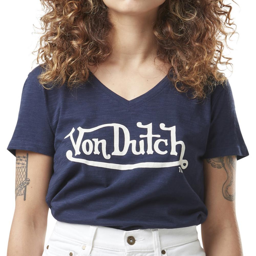 T-shirt Marine Femme Von Dutch Slub pas cher