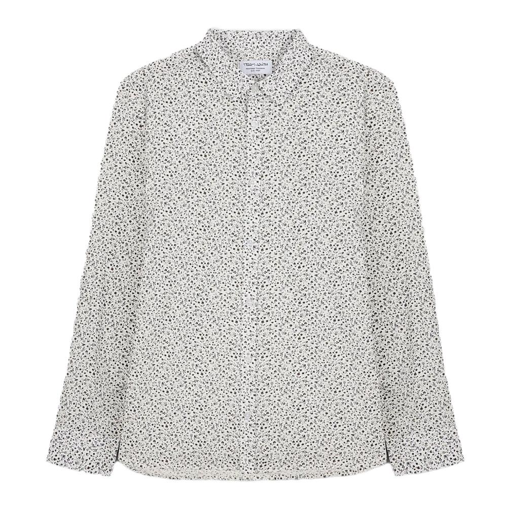 Chemise Blanche/Bleu Homme Teddy Smith Carton Ml pas cher