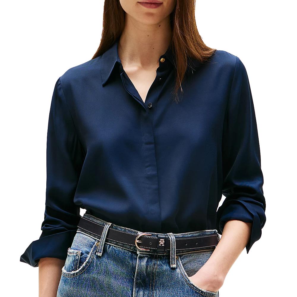 Chemise Marine Femme Tommy Hilfiger Soft Viscose pas cher