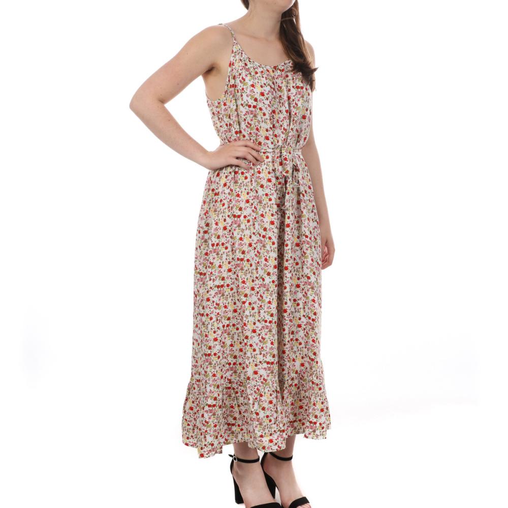 Robe longue Blanche à fleurs Femme Vero Moda Easy pas cher