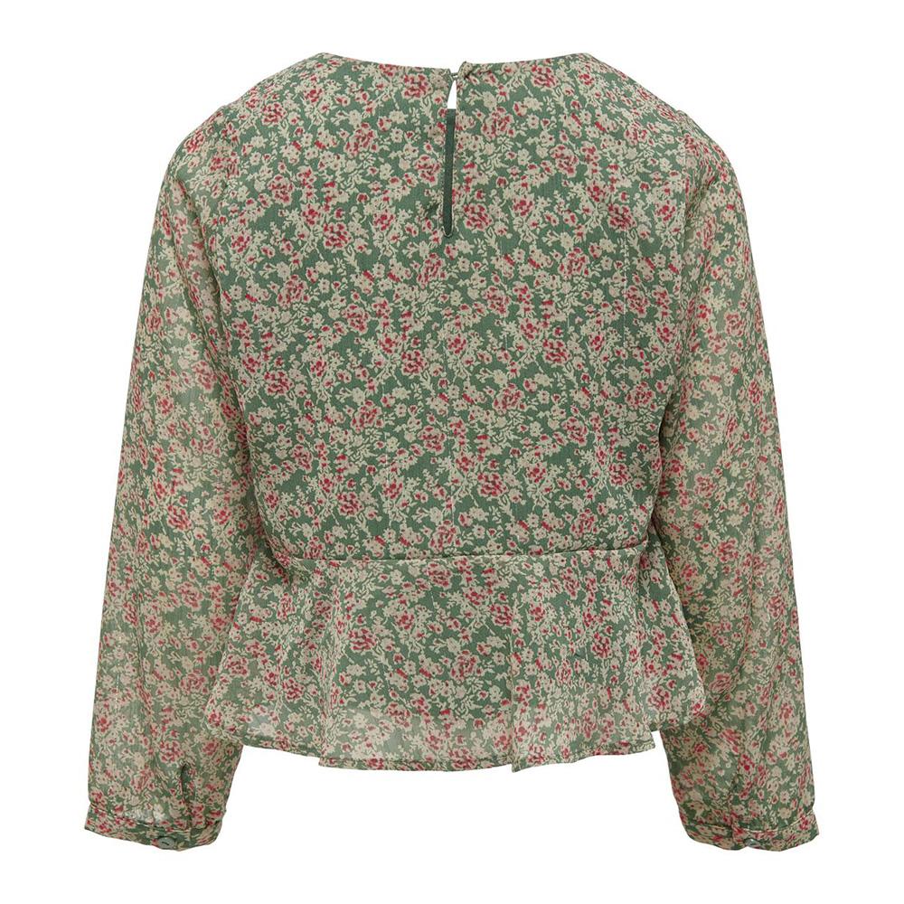 Girl's Fluid Blouse Green/Red Kids ONLY Kogdora Photo of the Espace des Marques %store% store - view of %key%
