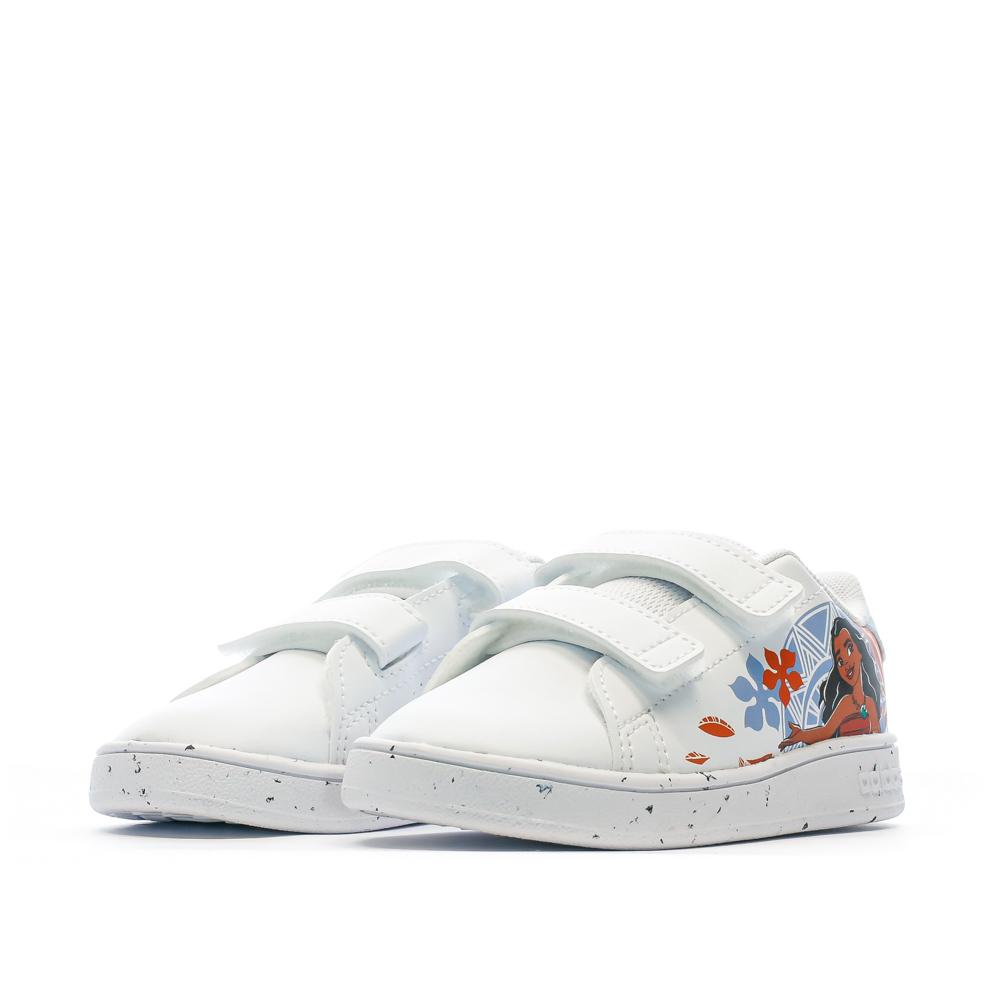 Baskets Blanches Fille Adidas Advantage Disney Moana vue 6