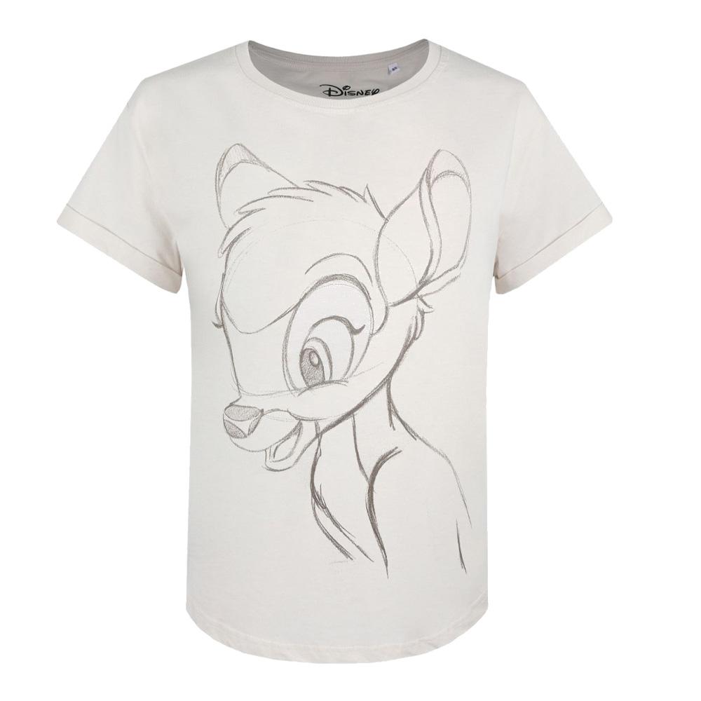 T-Shirt Blanc Femme Disney Bambi Sketch pas cher