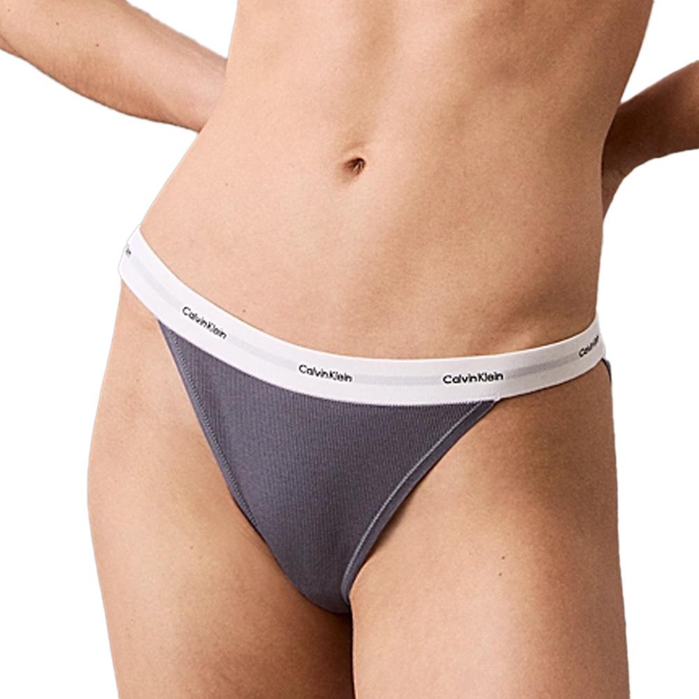 Culotte Bleu/Gris Femme Calvin Klein Jeans Bikini pas cher