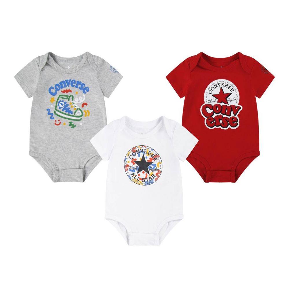 X3 Body Rouge/Blanc/Gris Garçon Converse Squiggle pas cher