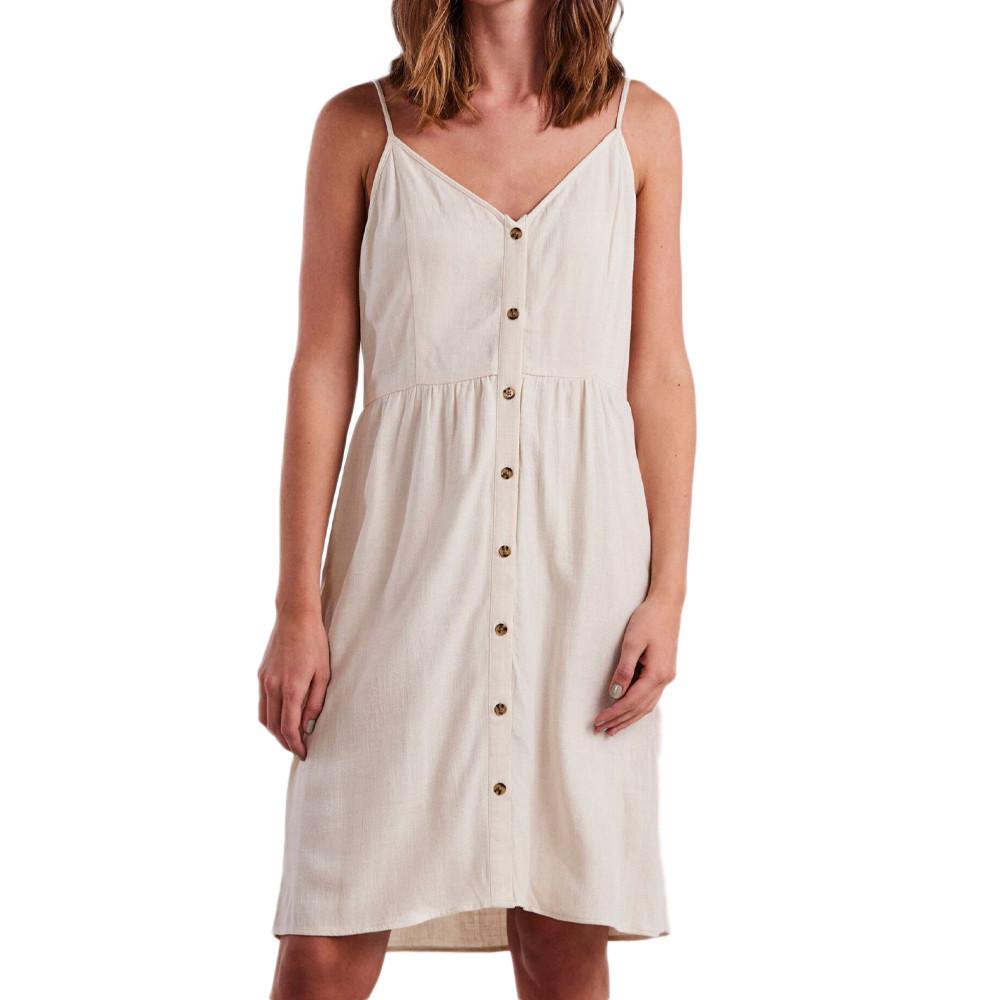 Robe Beige Femme Pieces Linen Slip Dress pas cher