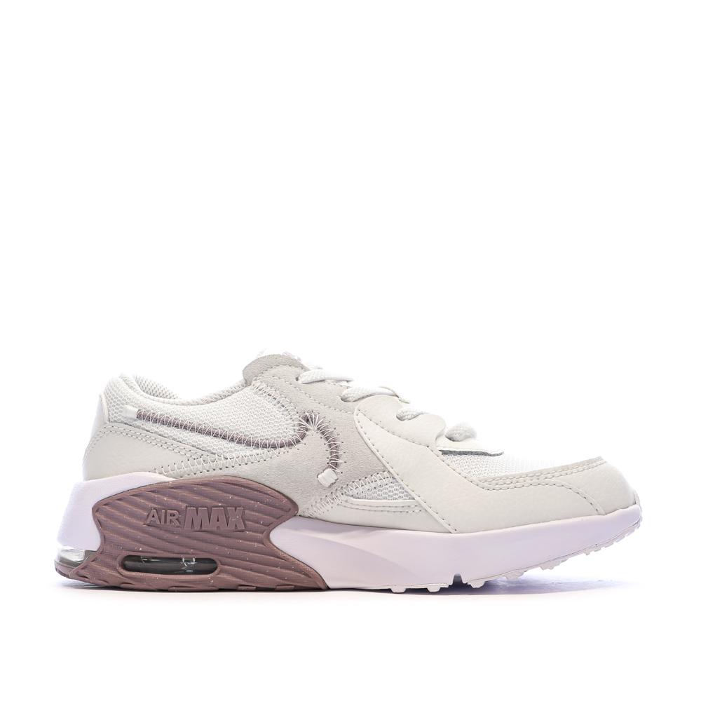 Baskets Écru/Violet Fille Nike Air Max Excee vue 2
