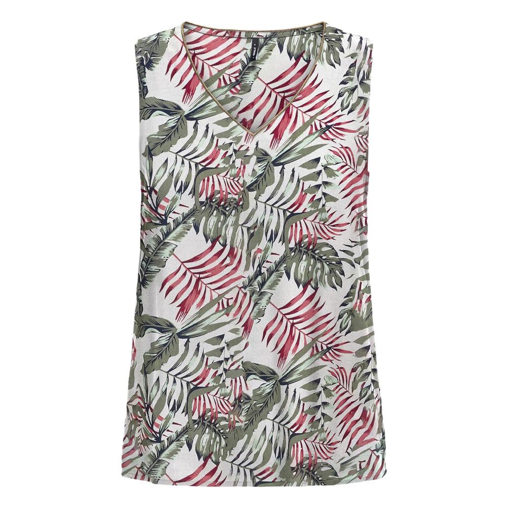 T-Shirt Blanc/Kaki Femme Only Onlselina vue 2
