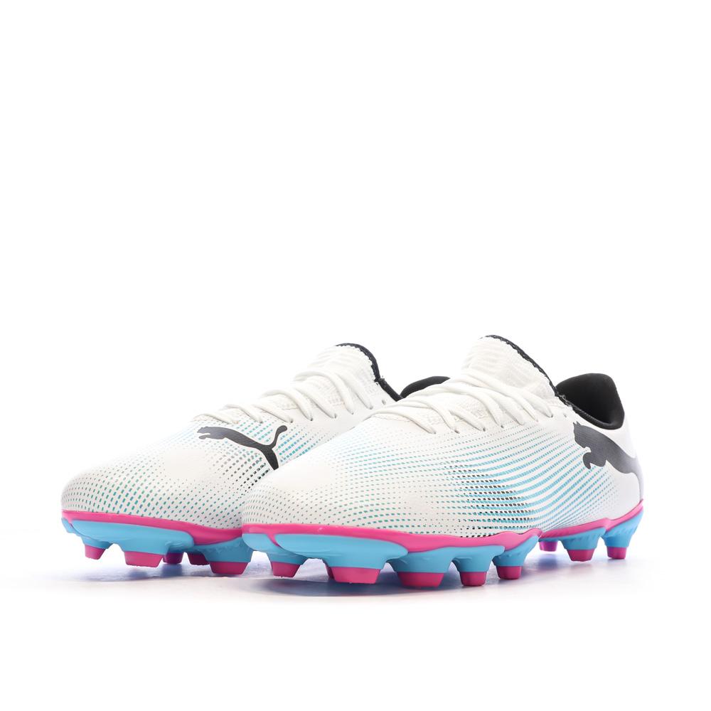 Chaussures de football Blanche/Bleu Garçon Puma Future 7 vue 6