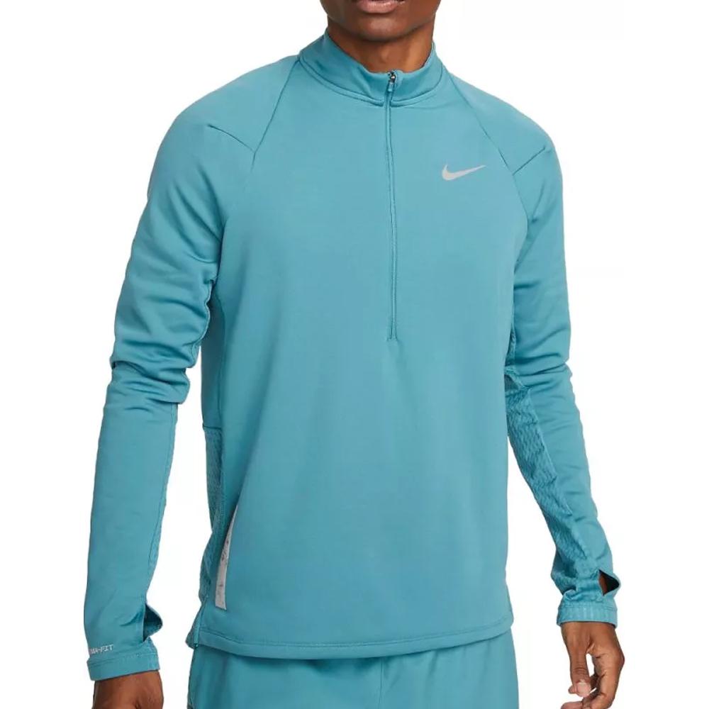T-shirt Manches Longues Turquoise Homme Nike Element pas cher