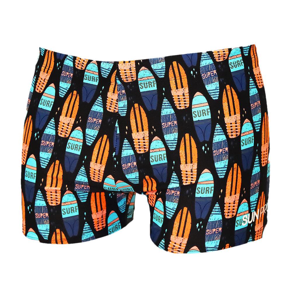 Boxer de bain Noir/Orange/Bleu Homme Sun project 2745 pas cher