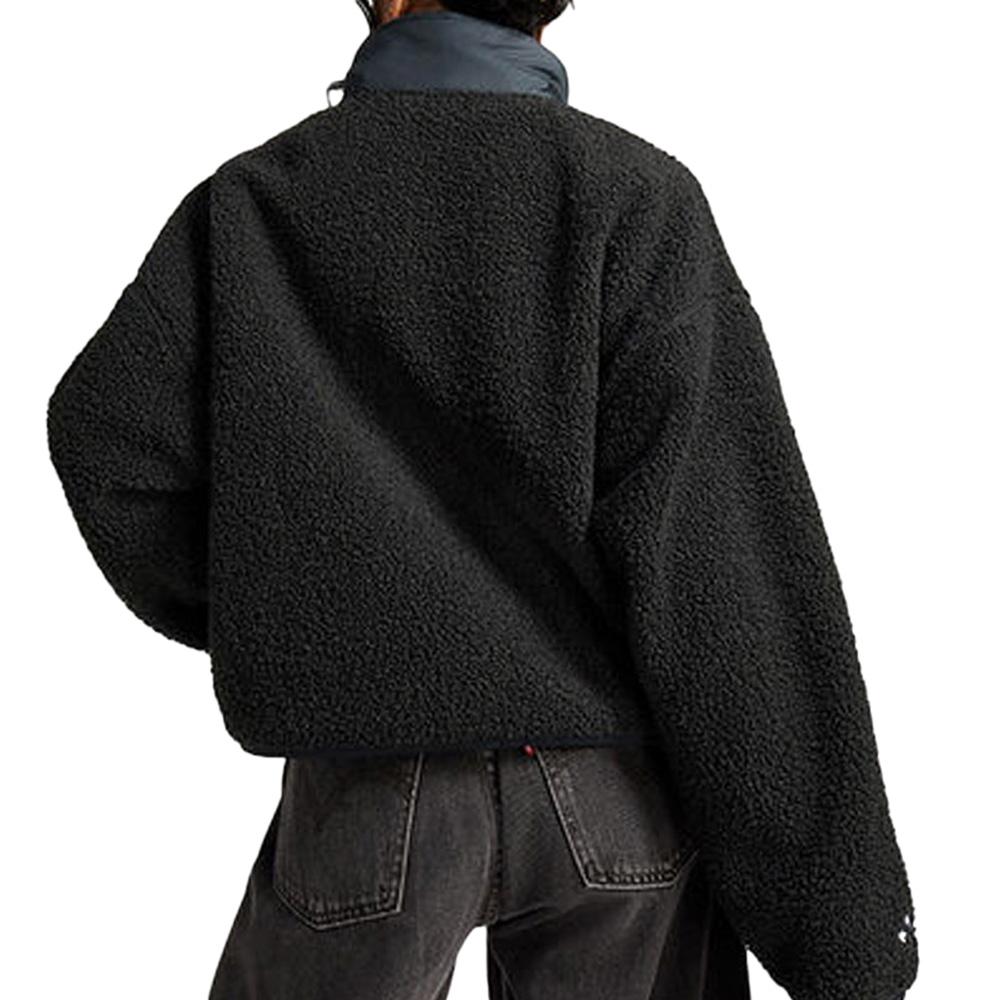 Sweat Noir Femme Converse Sherpa Half vue 2