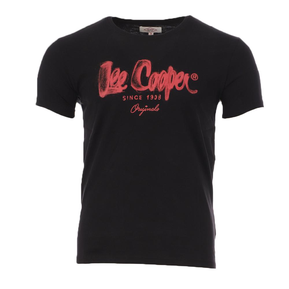 T-shirt Noir Homme Lee Cooper Orex pas cher