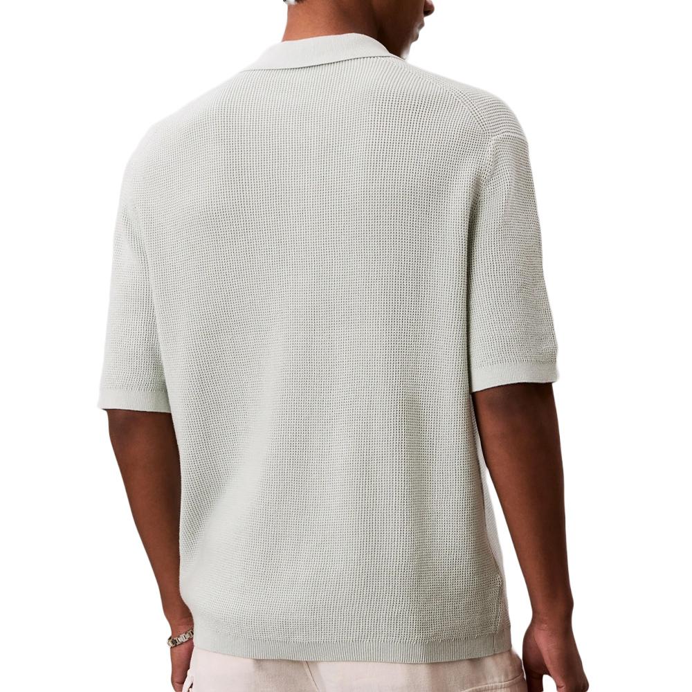 Polo Gris Homme Calvin Klein Jeans Waffle vue 2