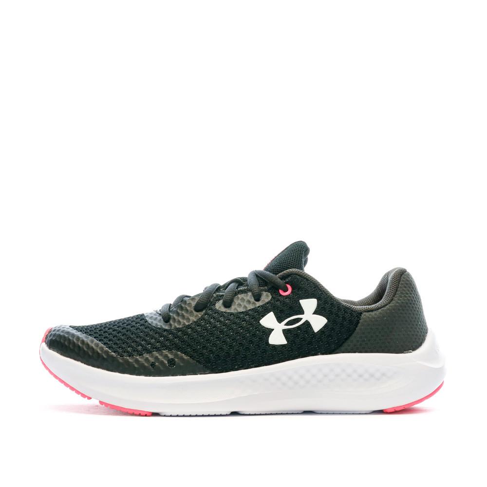 Chaussures de Sport Noire/Rose/Blanches Femme Under Armour Charged Pursuit 3 pas cher