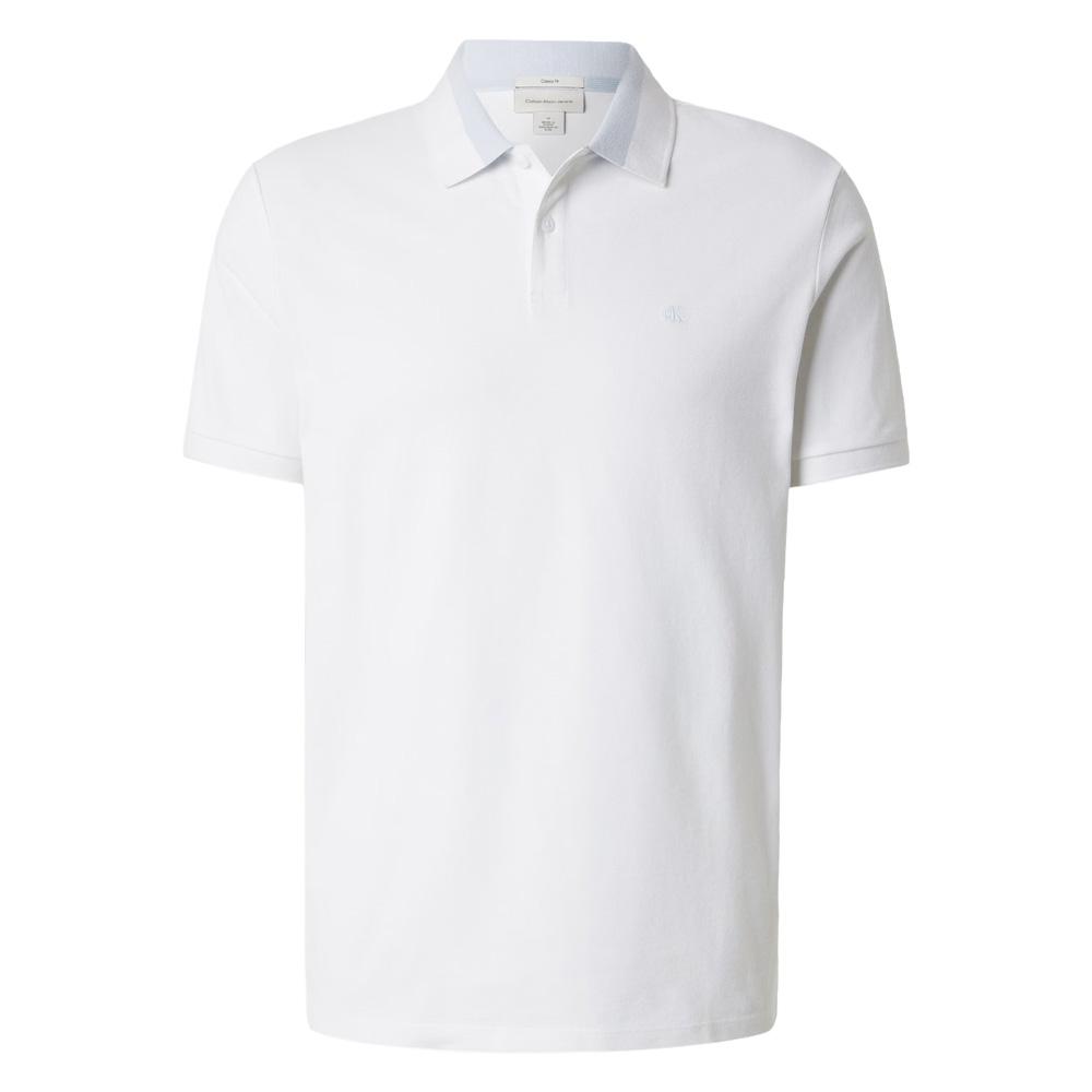 Polo Blanc Homme Calvin Klein Jeans Casual Pique vue 2