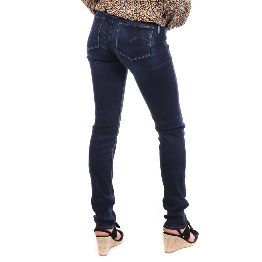 Jean Slim Bleu foncé Femme G-Star Contour vue 2