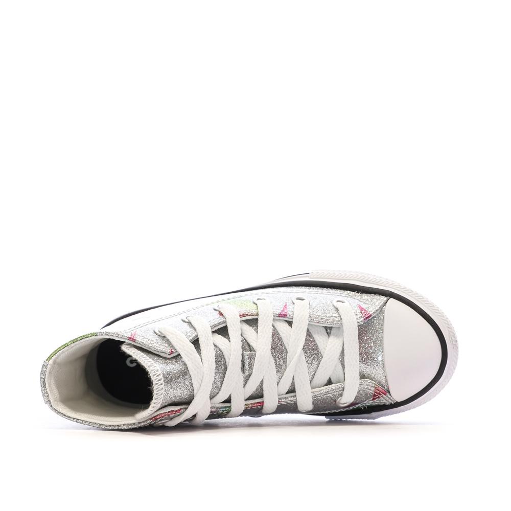Baskets Grises à paillettes Fille Converse All Star Glitter vue 4