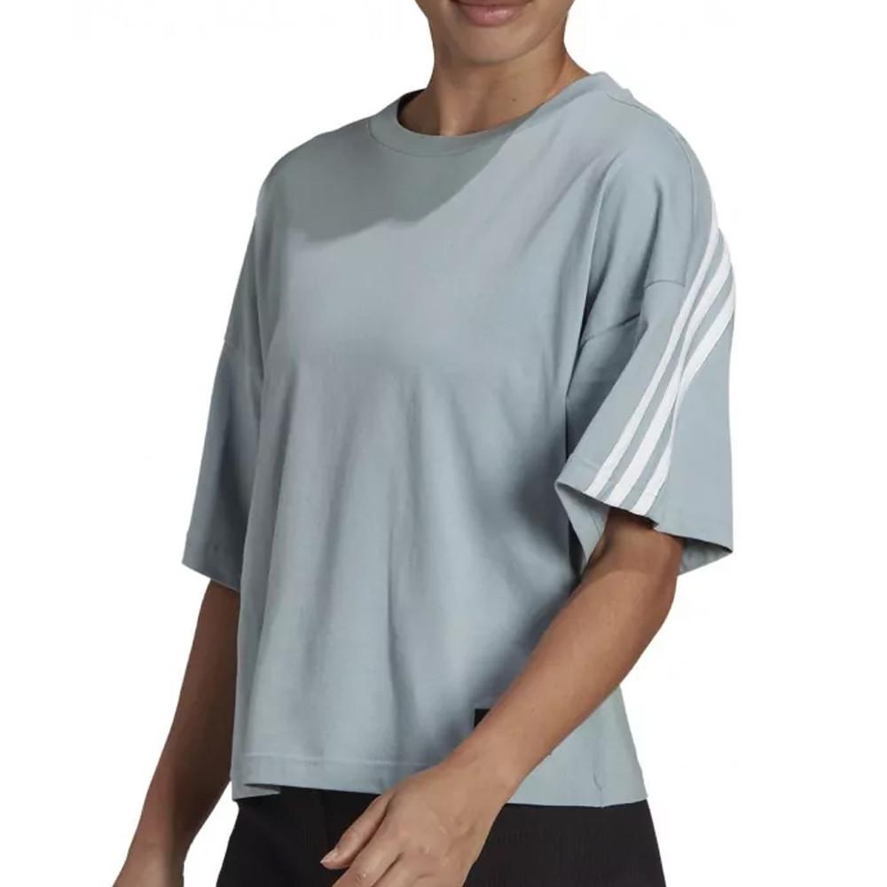 T-shirt Bleu Femme Adidas HE0310 vue 2