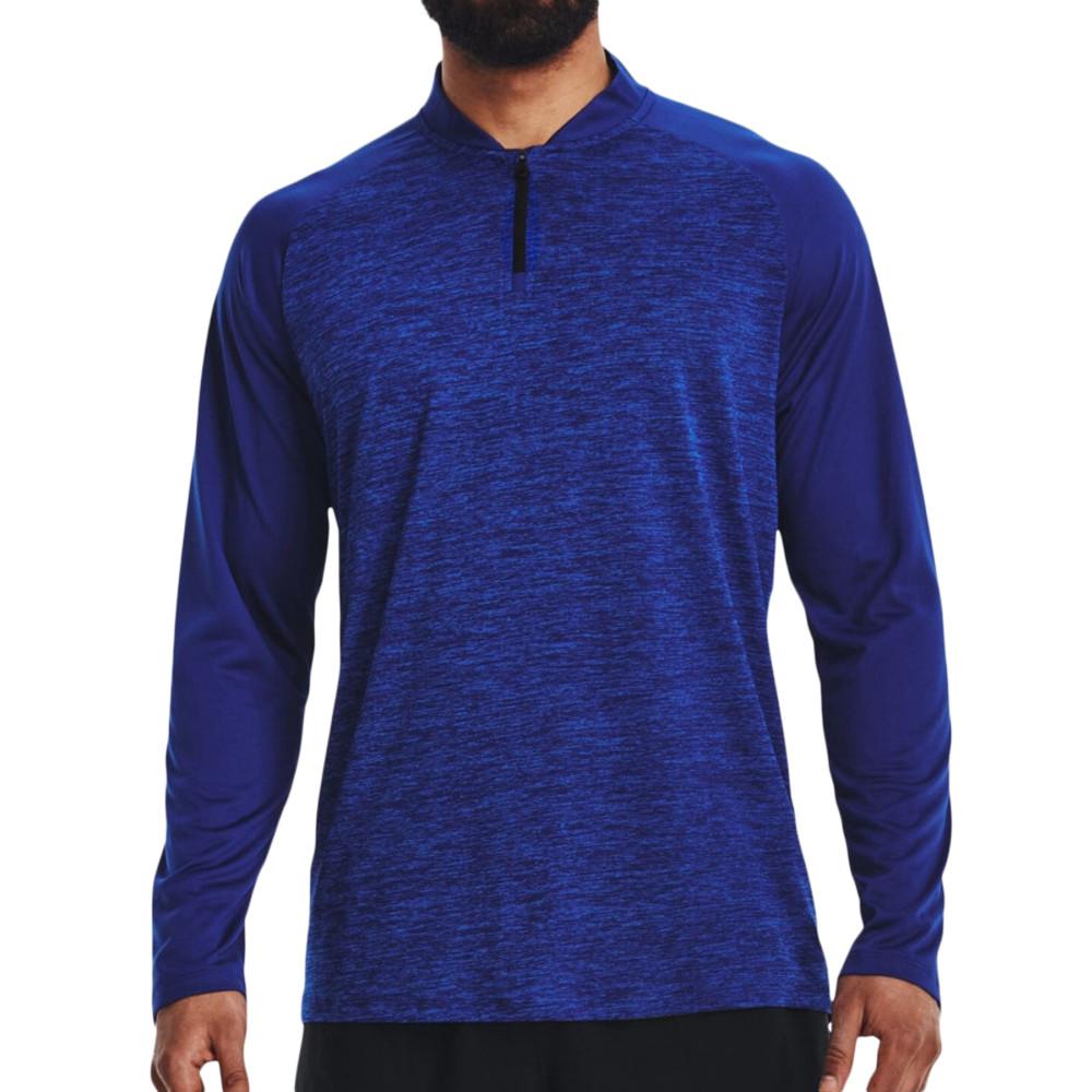 Sweat 1/4 de Zip Bleu Roi Homme Under ArmourTech 2.0 Novelty pas cher
