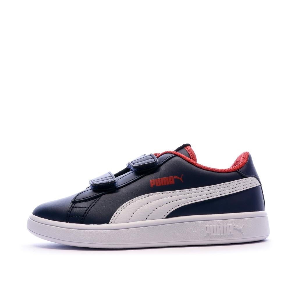 Baskets bleues garçon Puma Smash v2 pas cher