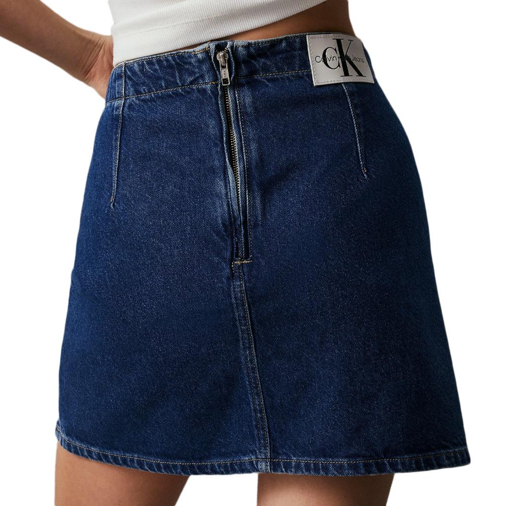 Jupe en Jean Bleu Femme Calvin Klein Jeans A Line Darted vue 2