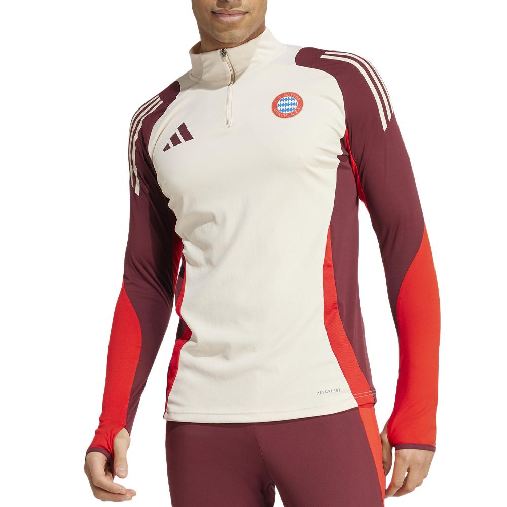 Bayern Munich Haut d'Entraînement Beige/Bordeaux Homme Adidas 2024 pas cher