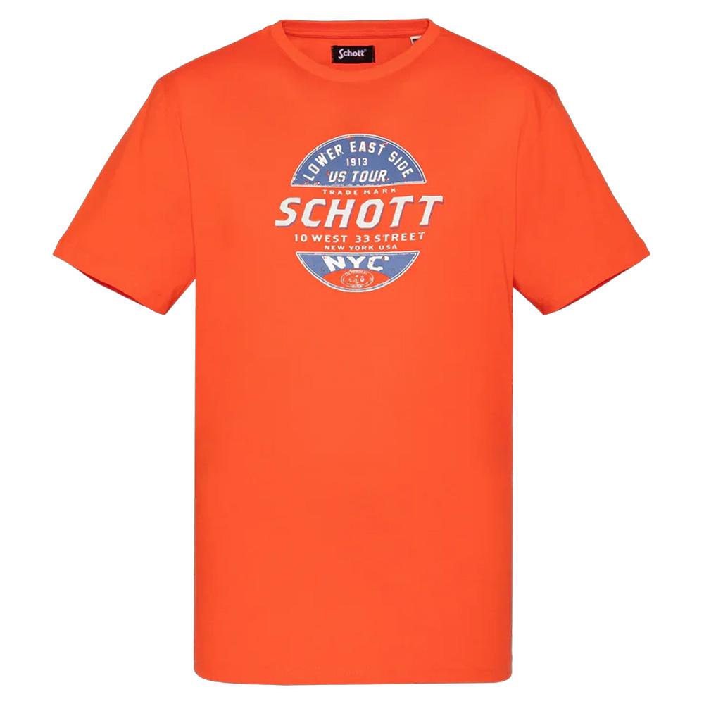 T-shirt Orange Homme Schott TSUSTOUR pas cher